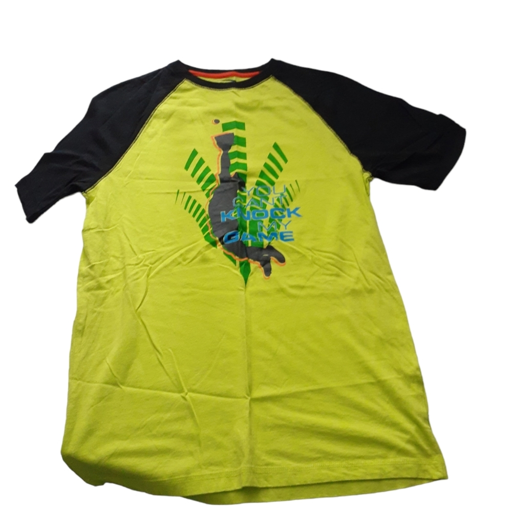 Boys sz xl 16/18 mia sport graph print neon black tee shirt nwotgs